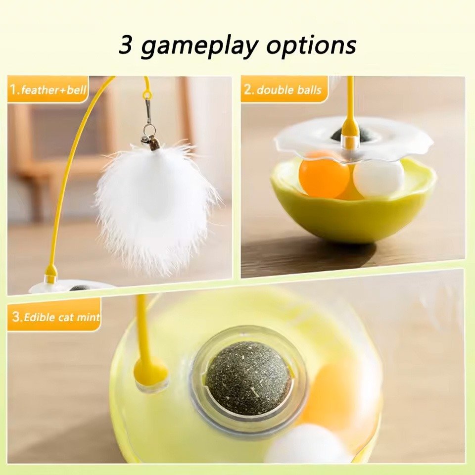 Interactive Tumbler Cat Toy – Endless Fun with Feather Play! 🐾 | Keep Your Cat Active & Entertained