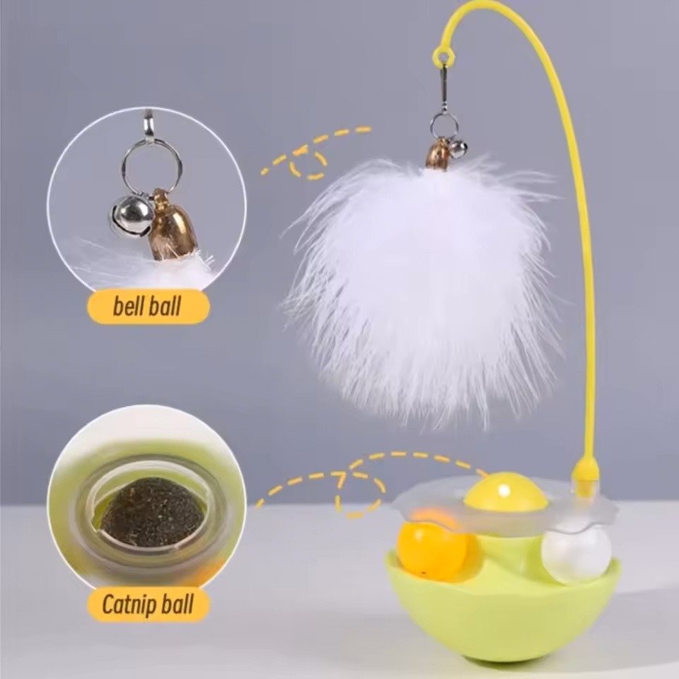 Interactive Tumbler Cat Toy – Endless Fun with Feather Play! 🐾 | Keep Your Cat Active & Entertained