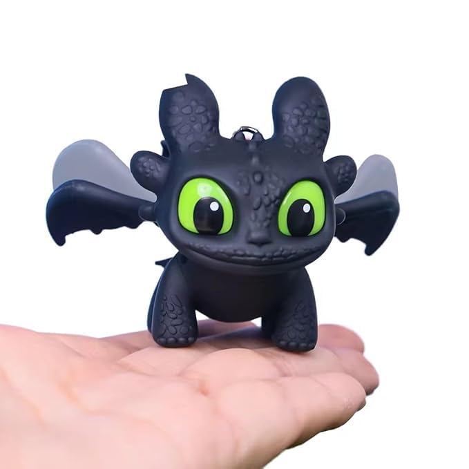 Toothless Light-Up Night Fury/White Fury Keychain
