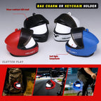 Bike Helmet Keychain – Mini Helmet Keyring with Bright Light