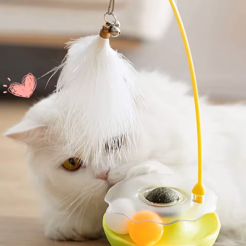 Interactive Tumbler Cat Toy – Endless Fun with Feather Play! 🐾 | Keep Your Cat Active & Entertained