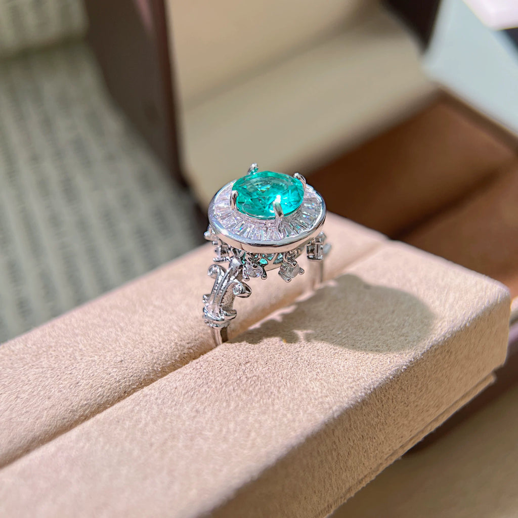 Premium Roman Fountain Diamond-Cut Rotating Ring for Women