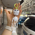 Spooky Pull String Skull Head Keychain – Funny Screaming Skeleton Keyring
